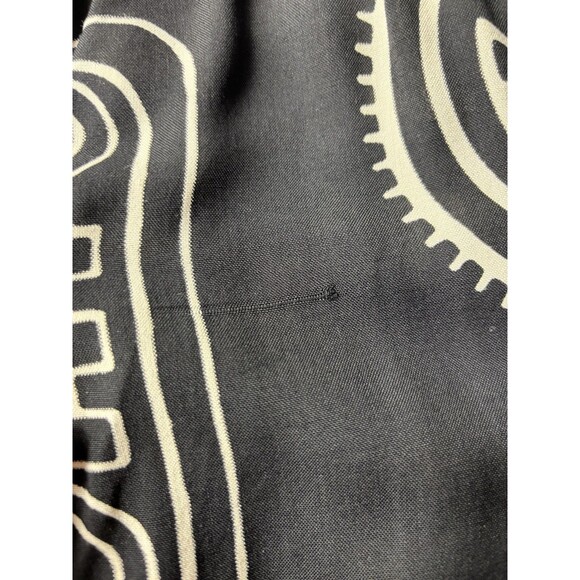 Ashro Skirt Women Black Tribal Midi A-Line Drawstring Rayon Mid Rise XL - Picture 2 of 14